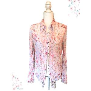 Violet & Claire Women’s Crinkle Long-Sleeve Top